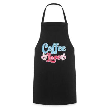 Kaffee-Liebe - Kochschürze - Schwarz - Vorne - AI Model Male 185 dark (185cm)