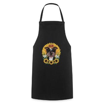 Cute cartoon design with Norfolk Terrier - Cooking Apron - black - Front - AI Model Male 185 dark (185cm)