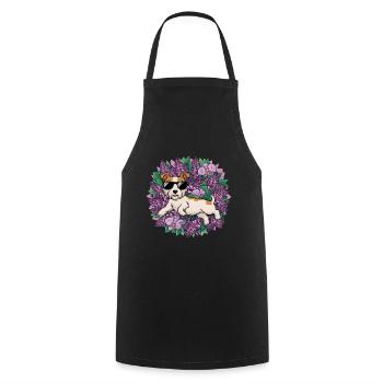 Norfolk Terrier with Sunglasses and Orchids - Cooking Apron - black - Front - AI Model Male 185 dark (185cm)