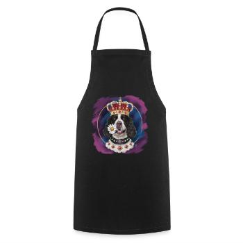 Cocker Spaniel avec fleurs et couronne - Tablier de cuisine - noir - Devant - AI Model Male 185 dark (185cm)
