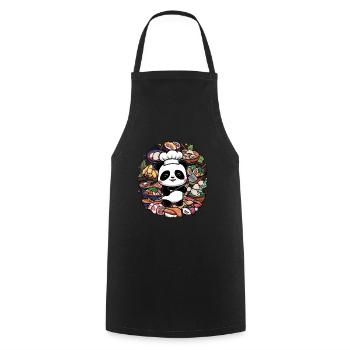 Cute panda chef cooking ideal for chef - Cooking Apron - black - Front - AI Model Male 185 dark (185cm)