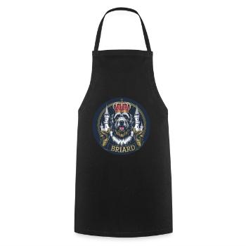 Royal Briard Dog with Crown and Lock - Cooking Apron - black - Front - AI Model Male 185 dark (185cm)