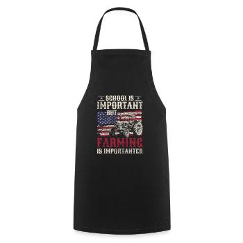 Agriculture Careers Pitchfork Important - Cooking Apron - black - Front - AI Model Male 185 dark (185cm)