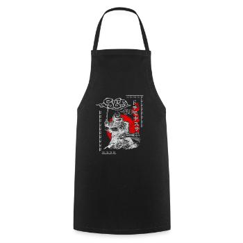 Asia Pisces Geek Ronin - Cooking Apron - black - Front - AI Model Male 185 dark (185cm)