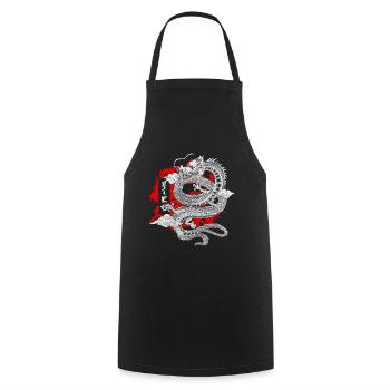 Orient Drawings Geek Aikido - Cooking Apron - black - Front - AI Model Male 185 dark (185cm)