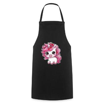 Cooles Kawaii Einhorn mit Kirschen - Kochschürze - Schwarz - Vorne - AI Model Male 185 dark (185cm)