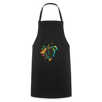 Tortue animaux de compagnie Biodiversité - Tablier de cuisine - noir - Devant - AI Model Male 185 dark (185cm)