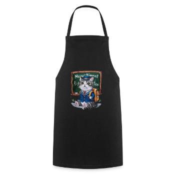 Un chat kawaii porte un uniforme scolaire traditionnel - Tablier de cuisine - noir - Devant - AI Model Male 185 dark (185cm)