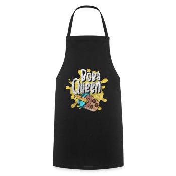 Boba Tea Tea Balls Straw - Cooking Apron - black - Front - AI Model Male 185 dark (185cm)