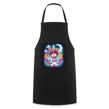 Roter Einhorn Panda - Kochschürze - Schwarz - Vorne - AI Model Male 185 dark (185cm)