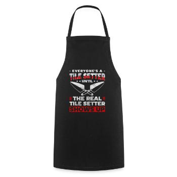 Flooring Crafts Specialising in Men - Cooking Apron - black - Front - AI Model Male 185 dark (185cm)