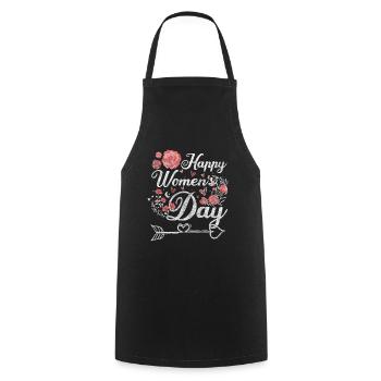 Women's Day Celebrating Strength Future - Cooking Apron - black - Front - AI Model Male 185 dark (185cm)