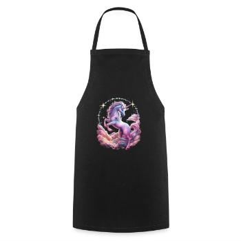 Licorne magique et imaginative avec des étoiles - Tablier de cuisine - noir - Devant - AI Model Male 185 dark (185cm)