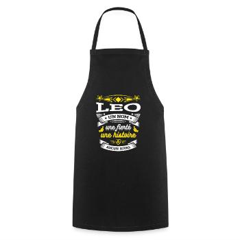 LEO UN NOM UNE FIERTÉ AUCUN RIVAL - Tablier de cuisine - noir - Devant - AI Model Male 185 dark (185cm)