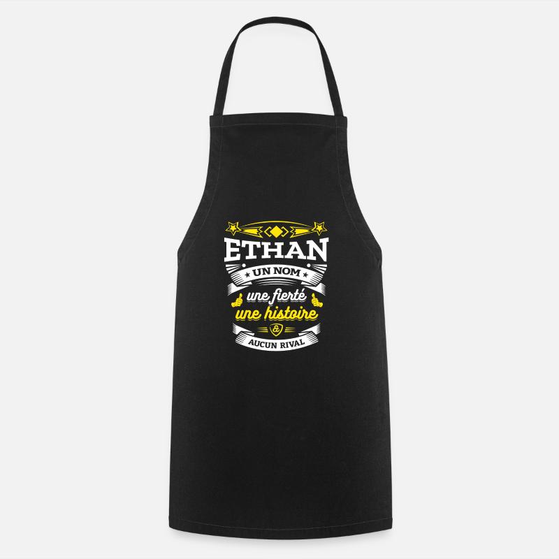 ETHAN UN NOM UNE FIERTÉ AUCUN RIVAL - Tablier de cuisine - noir