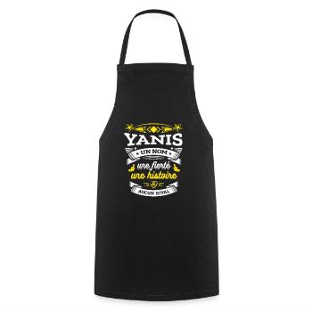 YANIS UN NOM UNE FIERTÉ AUCUN RIVAL - Tablier de cuisine - noir - Devant - AI Model Male 185 dark (185cm)