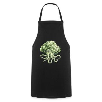 Oktopus Kohlkopf - Kochschürze - Schwarz - Vorne - AI Model Male 185 dark (185cm)