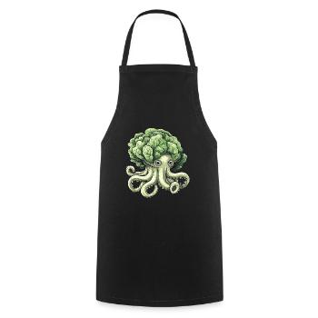 Oktopus Kohlkopf - Kochschürze - Schwarz - Vorne - AI Model Male 185 dark (185cm)
