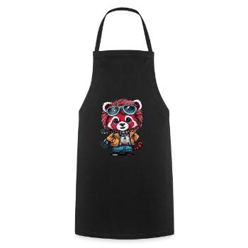 roter Panda im Kawaii Cartoon Stil - Kochschürze - Schwarz - Vorne - AI Model Male 185 dark (185cm)