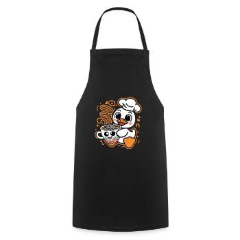 Kawaii Entchen im mit Cup Noodles - Kochschürze - Schwarz - Vorne - AI Model Male 185 dark (185cm)