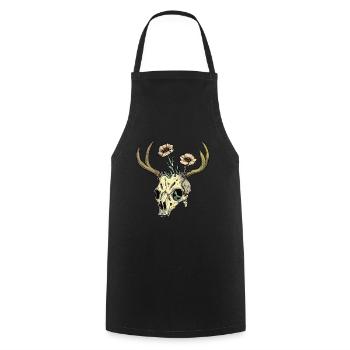 Wendigo Blumen Schädel Wild - Kochschürze - Schwarz - Vorne - AI Model Male 185 dark (185cm)
