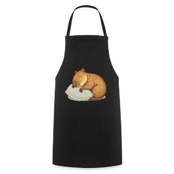 Süßes schlafendes Capybara - Kochschürze - Schwarz - Vorne - AI Model Male 185 dark (185cm)