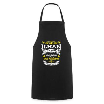 ILHAN UN NOM UNE FIERTÉ AUCUN RIVAL - Tablier de cuisine - noir - Devant - AI Model Male 185 dark (185cm)