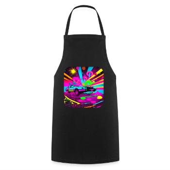 80s Vintage Classic Cars - Cooking Apron - black - Front - AI Model Male 185 dark (185cm)