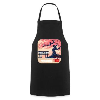 Japon Culture Temples Vacances - Tablier de cuisine - noir - Devant - AI Model Male 185 dark (185cm)