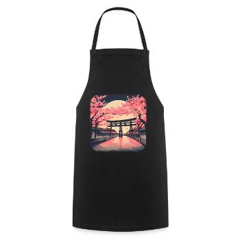 Tokyo Temple Cherry Blossom World Tour - Cooking Apron - black - Front - AI Model Male 185 dark (185cm)