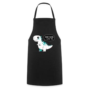 Rawr signifie Je t’aime - Tablier de cuisine - noir - Devant - AI Model Male 185 dark (185cm)