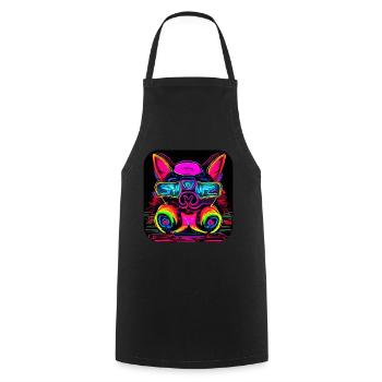 Neon UV Motif Festival Trend Style - Cooking Apron - black - Front - AI Model Male 185 dark (185cm)