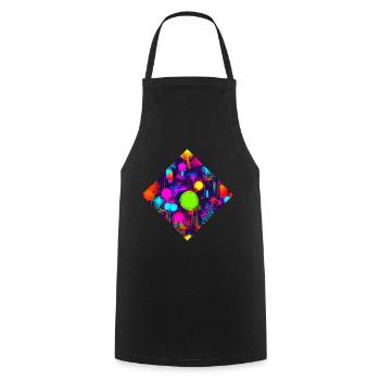 Neon Stil UV House Style - Kochschürze - Schwarz - Vorne - AI Model Male 185 dark (185cm)