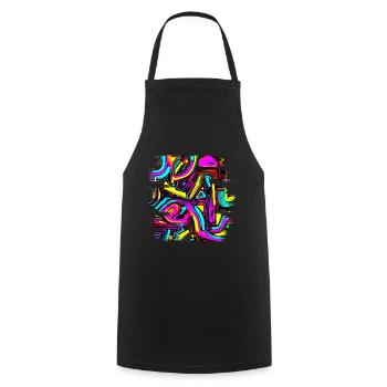 Neon Design Abstract UV House Style - Cooking Apron - black - Front - AI Model Male 185 dark (185cm)