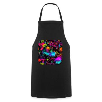 Neon Bright Colorful Creative Style Party - Cooking Apron - black - Front - AI Model Male 185 dark (185cm)