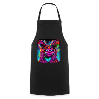 Neon Cyberglow UV Abstract Style - Cooking Apron - black - Front - AI Model Male 185 dark (185cm)