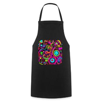 Neon Style Creative House Party Glow - Cooking Apron - black - Front - AI Model Male 185 dark (185cm)