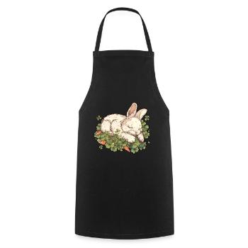 Lapin endormi Pâques - Tablier de cuisine - noir - Devant - AI Model Male 185 dark (185cm)