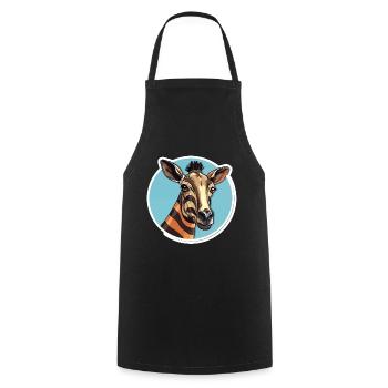 Tête D’okapi Motif Animalier Rare - Tablier de cuisine - noir - Devant - AI Model Male 185 dark (185cm)