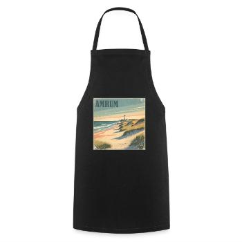 Amrum Nordsee Strand - Kochschürze - Schwarz - Vorne - AI Model Male 185 dark (185cm)