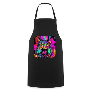 Neon Farben Bunt Kreativ Style Glow - Kochschürze - Schwarz - Vorne - AI Model Male 185 dark (185cm)