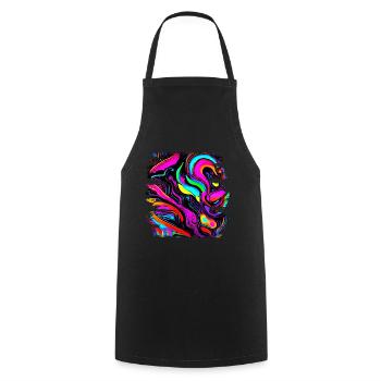 Neon Farben Bunt Kreativ Style Glow - Kochschürze - Schwarz - Vorne - AI Model Male 185 dark (185cm)