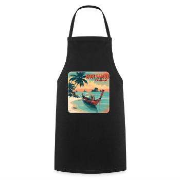Koh Samui Thailand Longboat - Cooking Apron - black - Front - AI Model Male 185 dark (185cm)