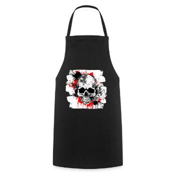 Skull Splash Trash Polka Tattoo - Cooking Apron - black - Front - AI Model Male 185 dark (185cm)