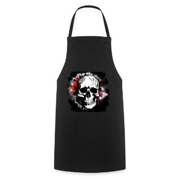 Totenschädel Tattoo Heavy Metal Rocker - Kochschürze - Schwarz - Vorne - AI Model Male 185 dark (185cm)
