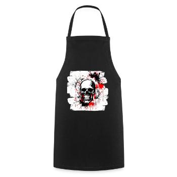 Trash Polka Tattoo Heavy Metal Style - Tablier de cuisine - noir - Devant - AI Model Male 185 dark (185cm)