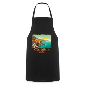 Calabria orange - Cooking Apron - black - Front - AI Model Male 185 dark (185cm)