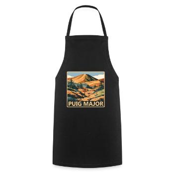 Puig Major, Mallorca - Cooking Apron - black - Front - AI Model Male 185 dark (185cm)