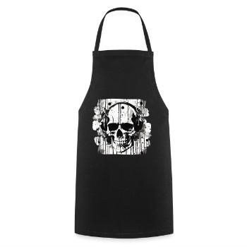 Skull Splash Trash Polka Tattoo - Cooking Apron - black - Front - AI Model Male 185 dark (185cm)