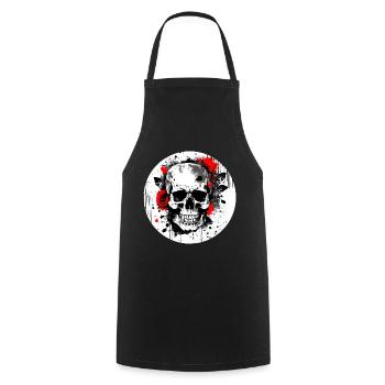 Totenschädel Tattoo Heavy Metal Rocker - Kochschürze - Schwarz - Vorne - AI Model Male 185 dark (185cm)